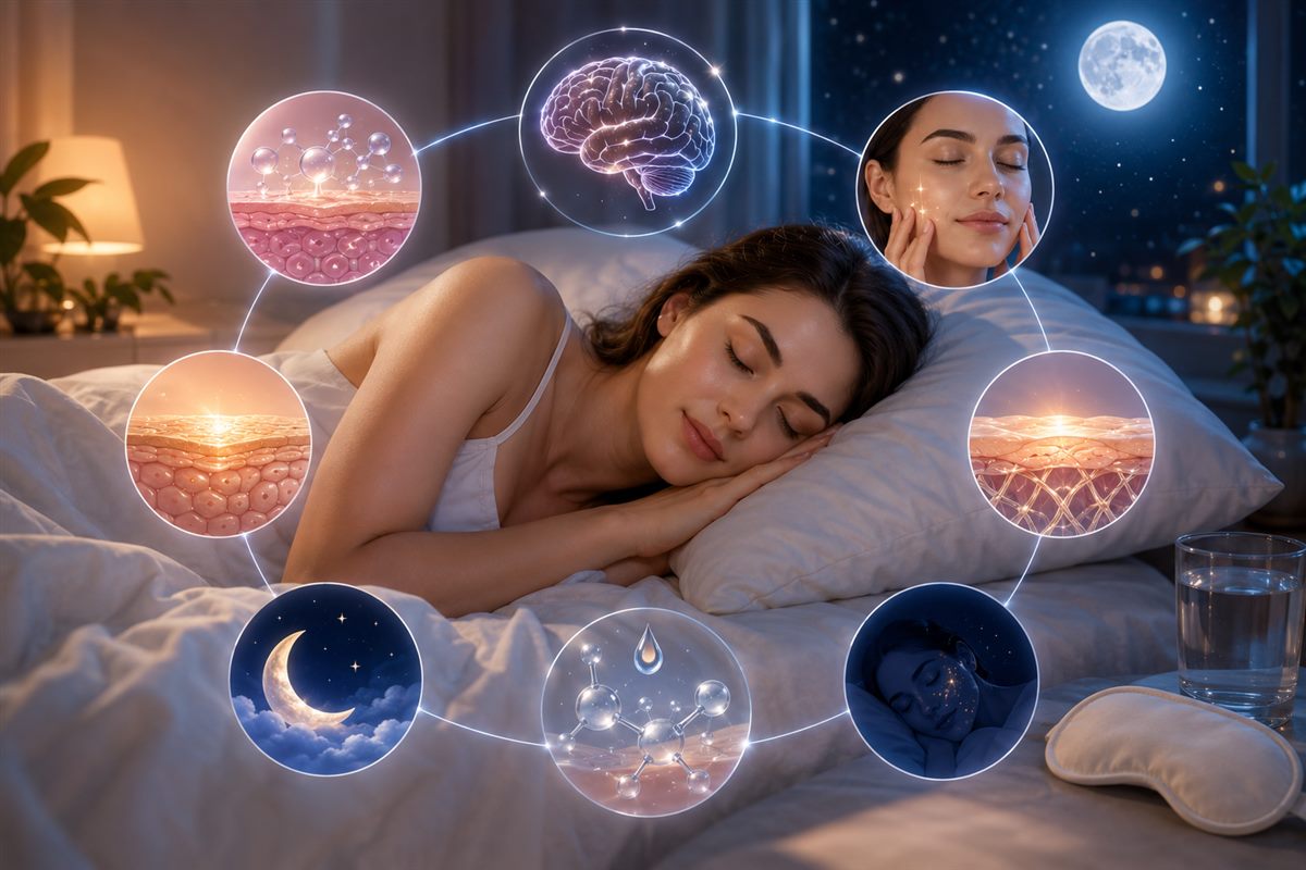Nighttime is the optimal window for active skincare ingredients — the skin's repair processes and heightened absorption during sleep enhance the efficacy of topicals