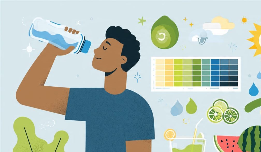 Urine color is a reliable practical indicator of hydration status — pale straw yellow indicates good hydration; dark amber suggests drinking more