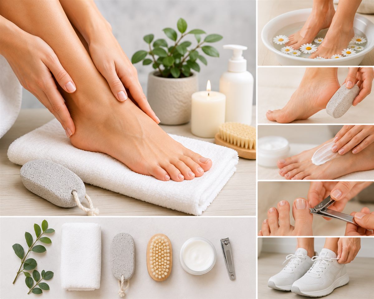 Moisturizing heels and trimming toenails correctly prevents cracking and ingrown nails